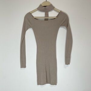 MISSGUIDED Ribbed Knit Choker Bodycon Dress - Size US 2